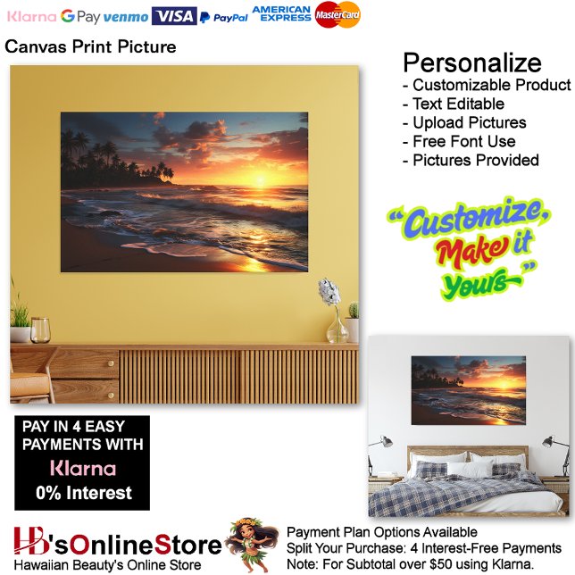 Sunset Beach Kanvastryck Bild 3 (Sunset Beach Canvas Print Picture 3.)