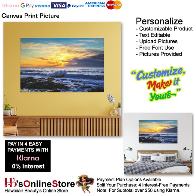 Sunset Beach Kanvastryck Bild 33 (Sunset Beach Canvas Print Picture 33.)