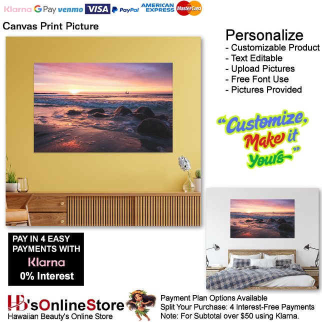 Sunset Beach Kanvastryck Bild 37 (Sunset Beach Canvas Print Picture 37.)
