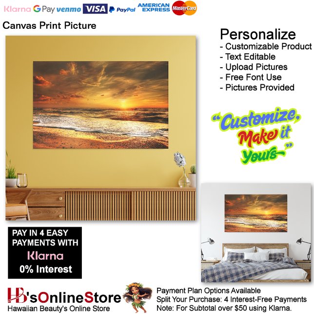 Sunset Beach Kanvastryck Bild 43 (Sunset Beach Canvas Print Picture 42.)