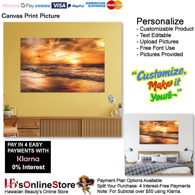 Sunset Beach Kanvastryck Bild 45 (Sunset Beach Canvas Print Picture 45.)