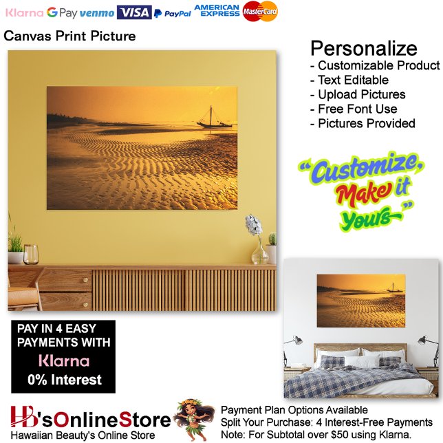 Sunset Beach Kanvastryck Bild 6 (Sunset Beach Canvas Print Picture 6.)