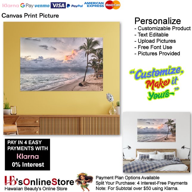 Sunset Beach Kanvastryck Bild 9 (Sunset Beach Canvas Print Picture 9.)