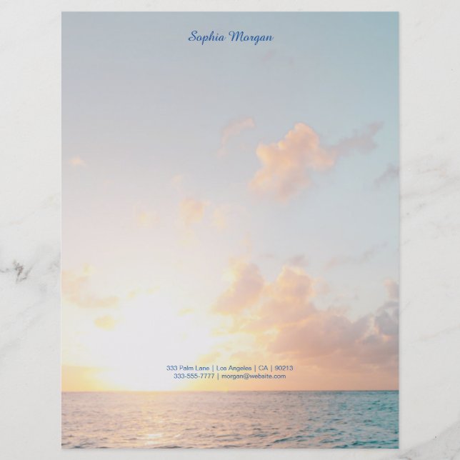 Sunset Beach, Namn/Contact Info in Blue, Vs 2 (Framsida)