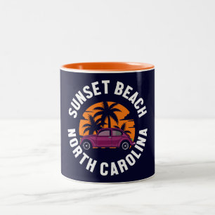 Sunset Beach,North Carolina Två-Tonad Mugg