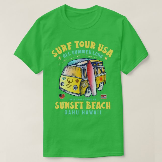 Sunset Beach Oahu Hawaii T Shirt (Design framsida)