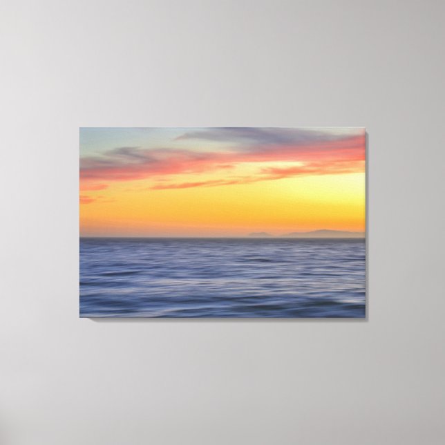 Sunset Beach Ocean Abstrakt Wall Art Canvastryck (Framsida)