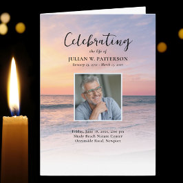 Sunset Beach Photo Firande of Life Funeral Program