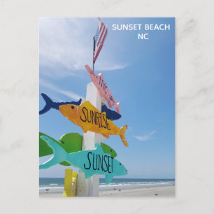 Sunset Beach Pier North Carolina Travel Vykort