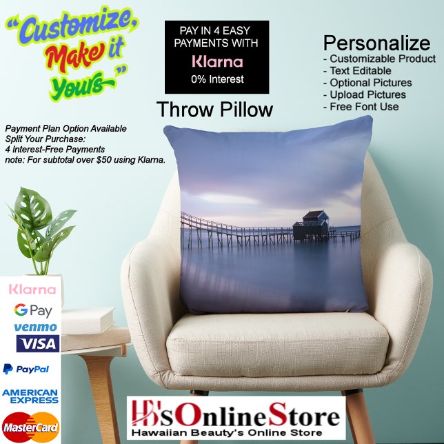 Sunset Beach Polyester Dekorativ kudde 30 (Sunset Beach Square Polyester Large Pillow 30.)