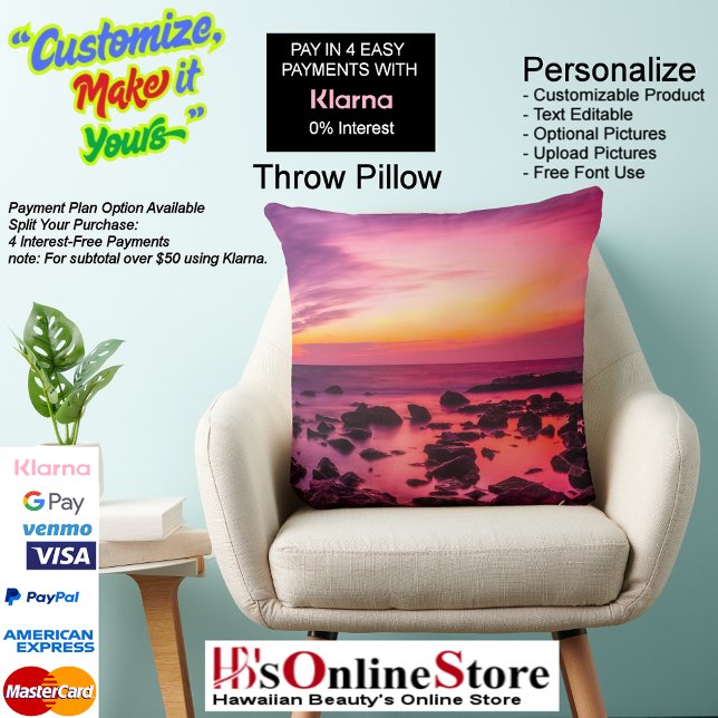 Sunset Beach Polyester Dekorativ kudde 42 (Sunset Beach Polyester Large Throw Pillow 42.)