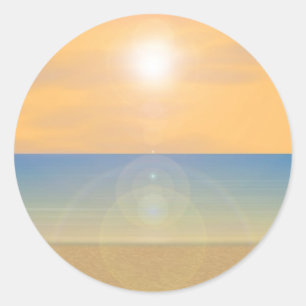 Sunset Beach Scene: Runt Klistermärke