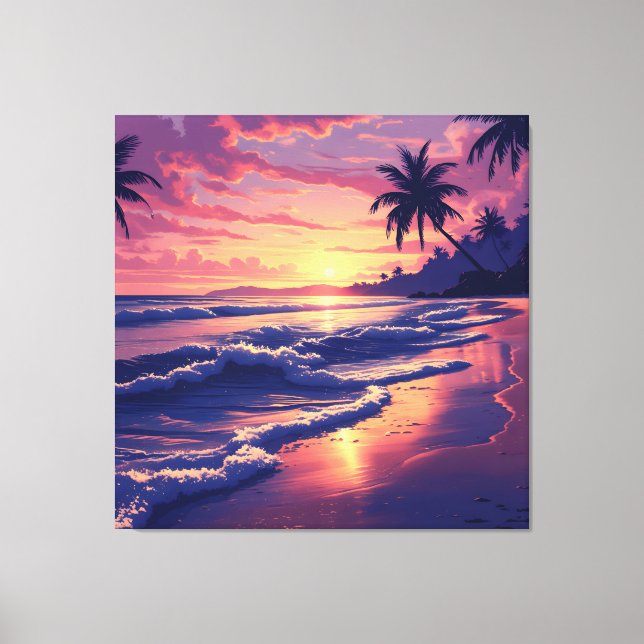 Sunset Beach Serenity Canvastryck (Framsida)