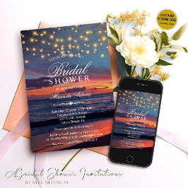 Sunset Beach String Ljus, sommartid, Möhippa Inbjudningar