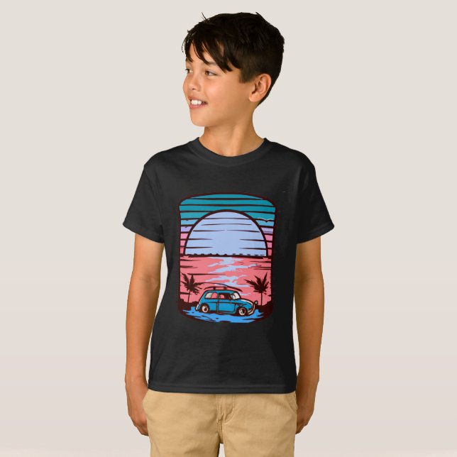 Sunset Beach T Shirt (Hel framsida)