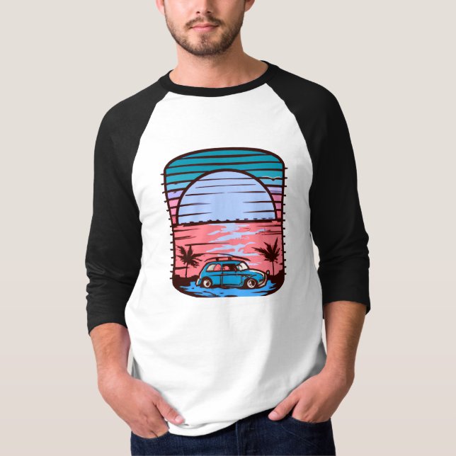 Sunset Beach T Shirt (Framsida)