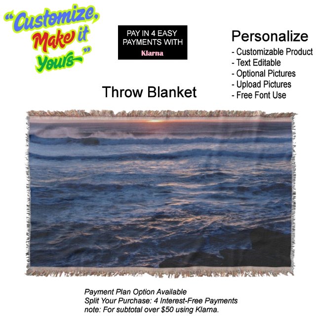 Sunset Beach Throw Blanket 49 Filt (Sunset Beach Throw Blanket 49.)