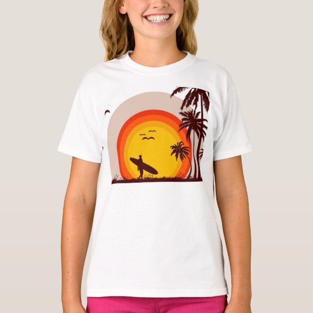 Sunset Beach Top Tee Shirt (Framsida)