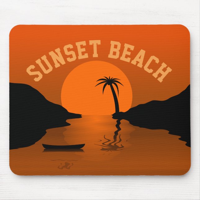 Sunset Beach Tropical Orange Art Musmatta (Framsidan)