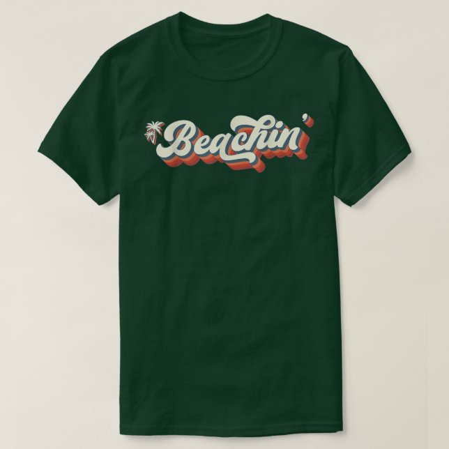Sunset Beach Vacation Palm Tree Sand and Sun Beach T Shirt (Design framsida)