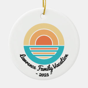 Sunset Beach Vacation Retro Reunion Cruise Resa Julgransprydnad Keramik