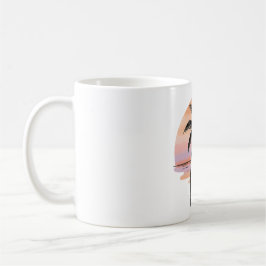 Sunset Beach Vibes – Minimalist Hand-Drawn Mug Kaffemugg