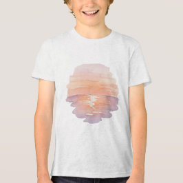 Sunset Beach Vibes – Minimalist Hand-Drawn Ocean T Shirt