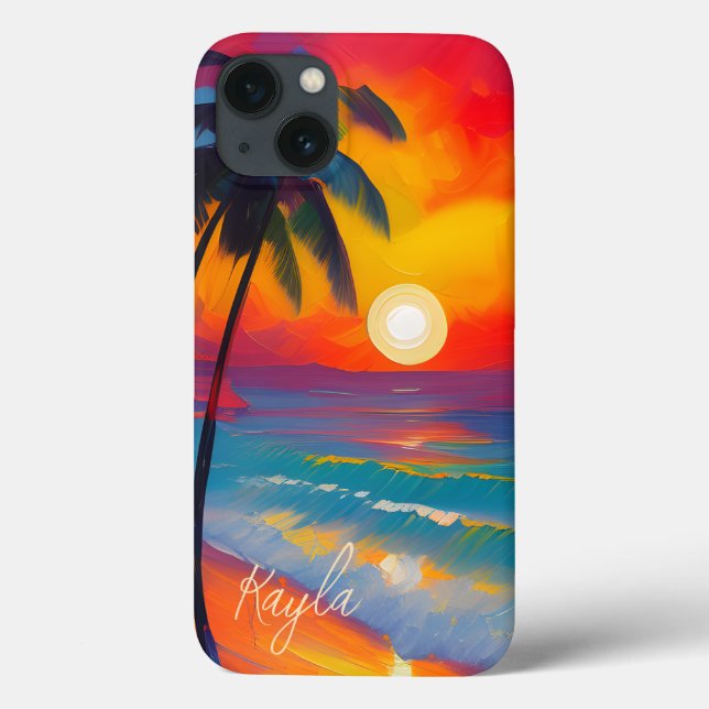 Sunset Beach Vibes Personlig iPhone/iPad-fall (Baksida)