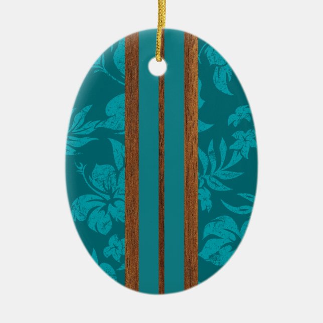 Sunset Beach Vintage Surfboard Ornament (Framsidan)
