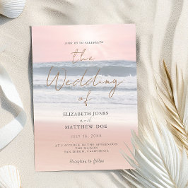 Sunset Beach Wedding Beachfront Wedding Invitation Inbjudningar