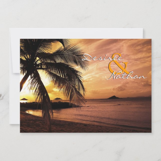Sunset Beach Wedding bjudande Inbjudningar (Framsida)