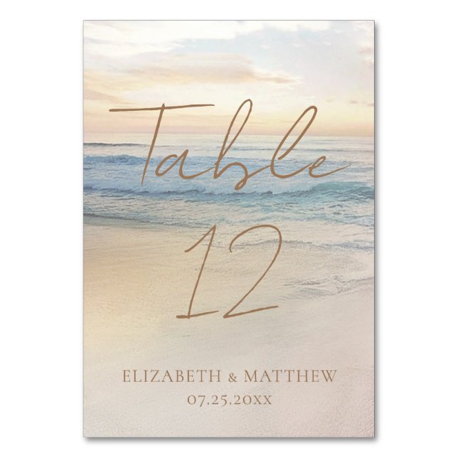 Sunset Beach Wedding Bordsnummer (Framsidan)