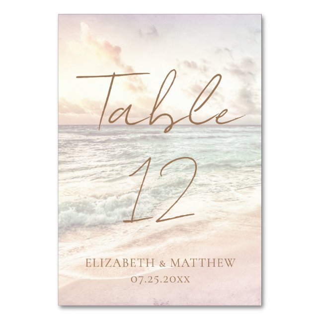 Sunset Beach Wedding Bordsnummer (Framsidan)