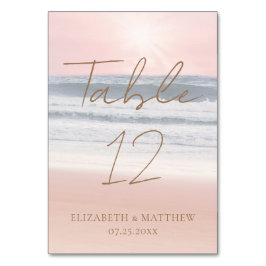 Sunset Beach Wedding Bordsnummer