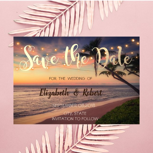 Sunset Beach Wedding, Handflatan, Ljus, Spara datu Spara Datumet (Skapare uppladdad)
