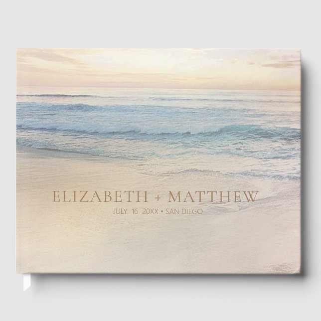 Sunset Beach Wedding | Oceanside Wedding Gästböcker (Framsida)