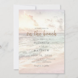Sunset Beach Wedding | Oceanside Wedding Inbjudningar