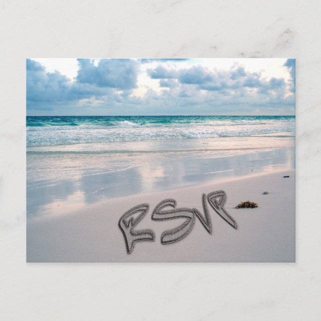 Sunset Beach Wedding OSA Inbjudan Vykort (Framsida)