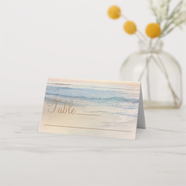 Sunset Beach Wedding Place Card Placeringskort (Framsida)