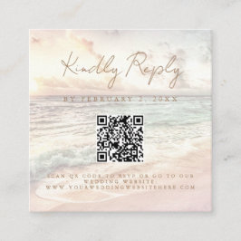 Sunset Beach Wedding Scan Code RSVP Tilläggskort