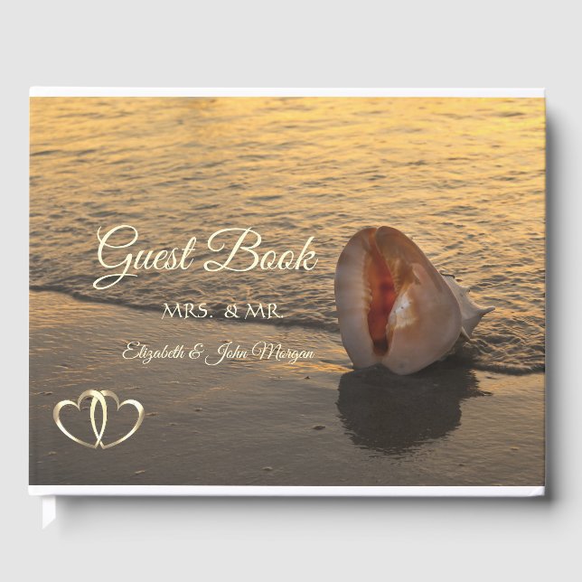 Sunset Beach Wedding,Seashell Guest Bok (Framsida)