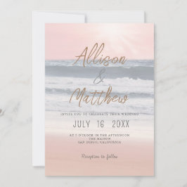Sunset Beach Wedding | Seaside Wedding Inbjudningar