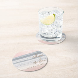 Sunset Beach Wedding | Seaside Wedding Underlägg Papper Rund