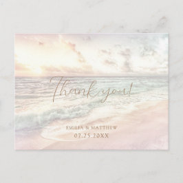 Sunset Beach Wedding Thank you Postcard Vykort