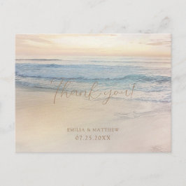 Sunset Beach Wedding Thank you Postcard Vykort