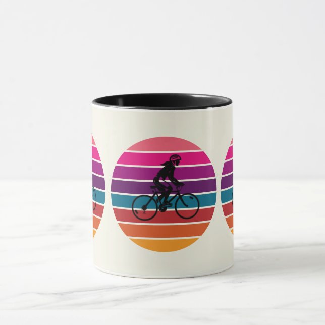 Sunset Bike Ride Silhouette Mugg (Center)