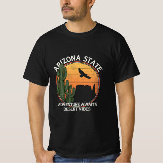 Sunset Bird Desert Vibes Arizona Mountain Cactus T Shirt