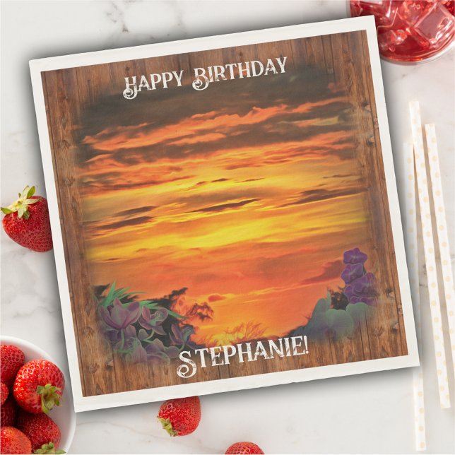 Sunset Birthday 2584 Pappersservett (Skapare uppladdad)