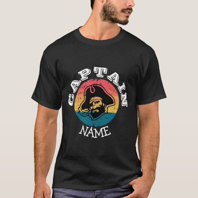 Sunset Black Beard Pirat Party T-Shirt (Framsida)