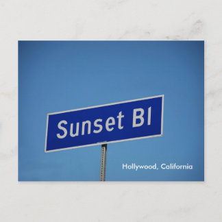 Sunset Blvd, Hollywood, Kalifornien Vykort